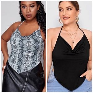 Halter handkerchief tops by SHEIN